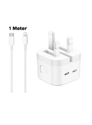 iPhone Charger 35W USB-C Dual Port Power Adapter iPhone Fast Charger With Type-C To Lightning Cable 1 Meter White USB C Wall Fast Charger Compatible With iPhone All Models Best For iPhone 14 Series - pzsku/Z9C45CF052B1B18C7D41EZ/45/1745428059/d6827ca7-ca41-4b6c-a51e-1271e1023400