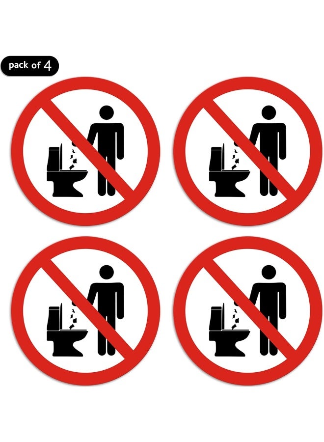Home Trove - Do Not Litter In Toilet / Do Not Throw Trash In The Toilet Sign - Self Adhesive Peel And Stick Waterproof Vinyl Decal - 3.94 Inches In Diameter | Pack Of 4 Pcs  - Image 2