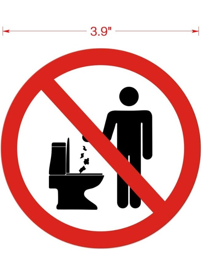 Home Trove - Do Not Litter In Toilet / Do Not Throw Trash In The Toilet Sign - Self Adhesive Peel And Stick Waterproof Vinyl Decal - 3.94 Inches In Diameter | Pack Of 4 Pcs  - Image 3