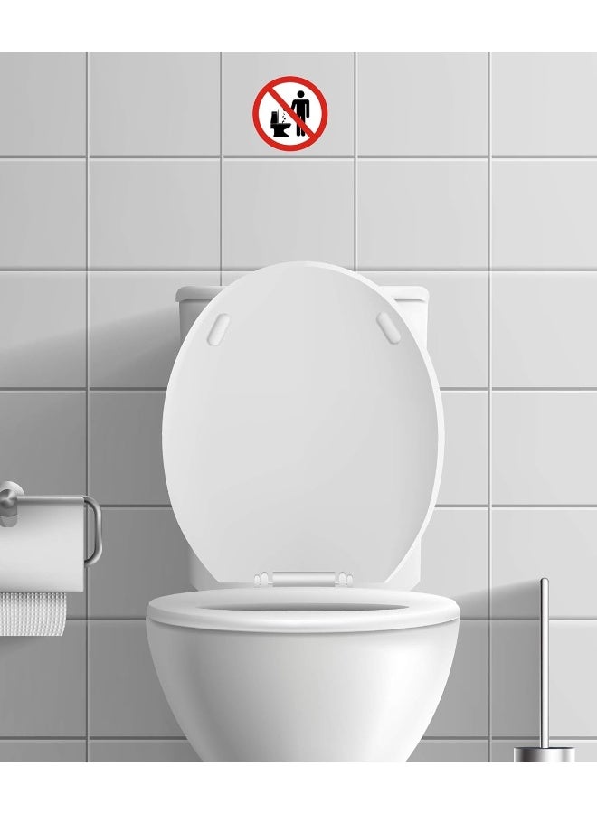 Home Trove - Do Not Litter In Toilet / Do Not Throw Trash In The Toilet Sign - Self Adhesive Peel And Stick Waterproof Vinyl Decal - 3.94 Inches In Diameter | Pack Of 4 Pcs  - Image 5