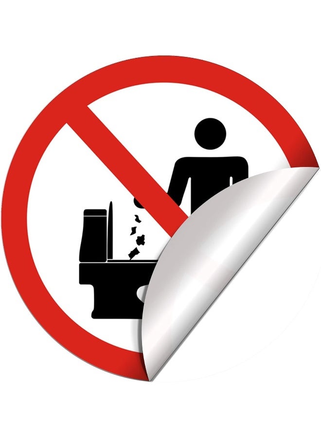 Home Trove - Do Not Litter In Toilet / Do Not Throw Trash In The Toilet Sign - Self Adhesive Peel And Stick Waterproof Vinyl Decal - 3.94 Inches In Diameter | Pack Of 4 Pcs  - Image 4