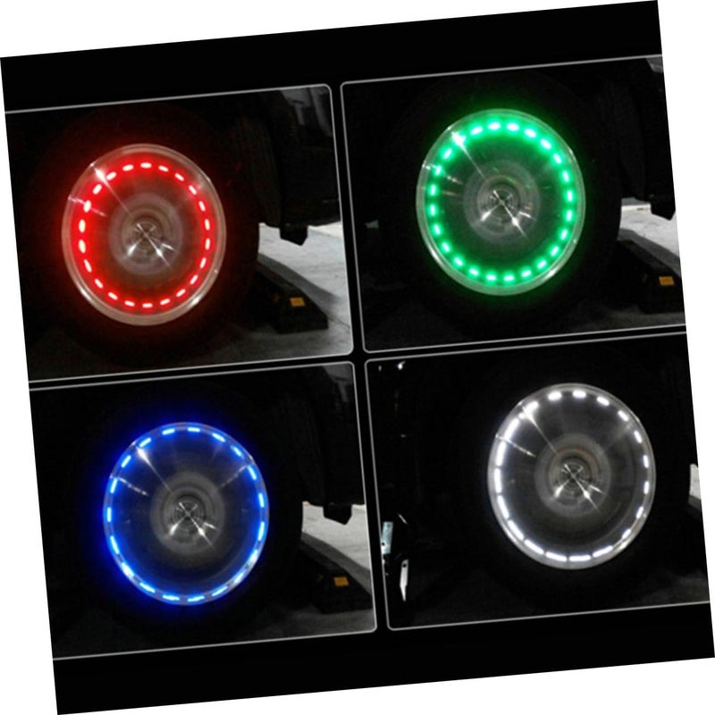 Unomor 4 قطع من أضواء عجلات LED الشمسية المقاومة للماء، بألوان زاهية، للسيارات والدراجات النارية، تعمل بالحركة لإضاءة غطاء صمام العجلة. - Image 4