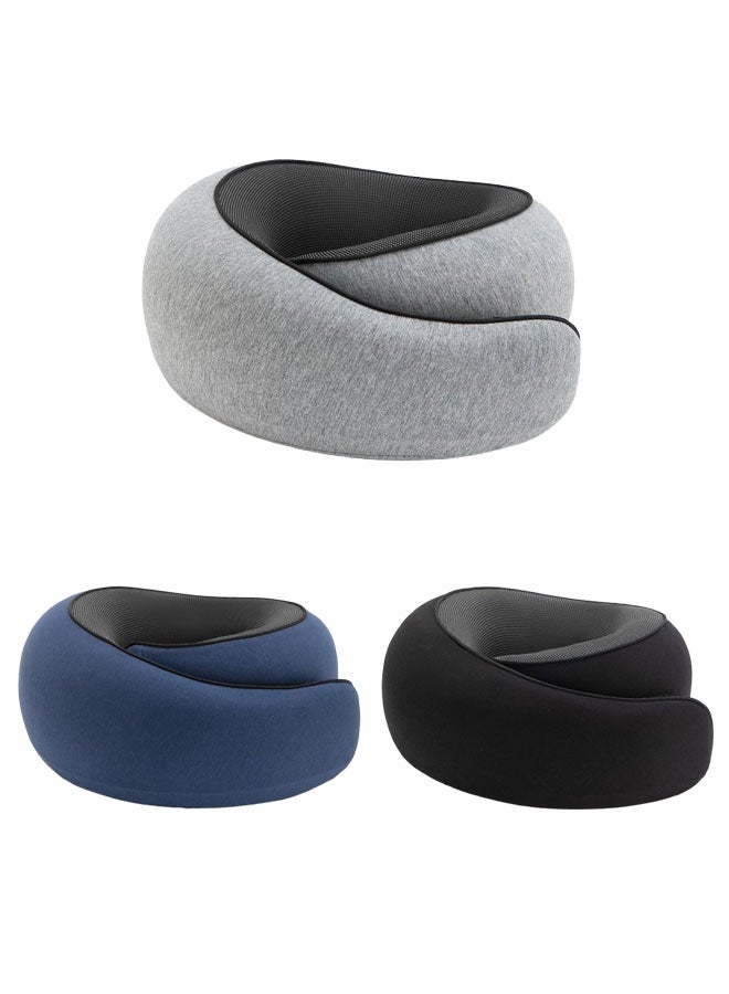 Hanayo Neck Pillow Travel Neck Pillow Practical Ergonomic Travel Pillow Aircraft Memory Foam Neck Pillow for Camping Trips Office Hotel Travel(Grey) - Image 3