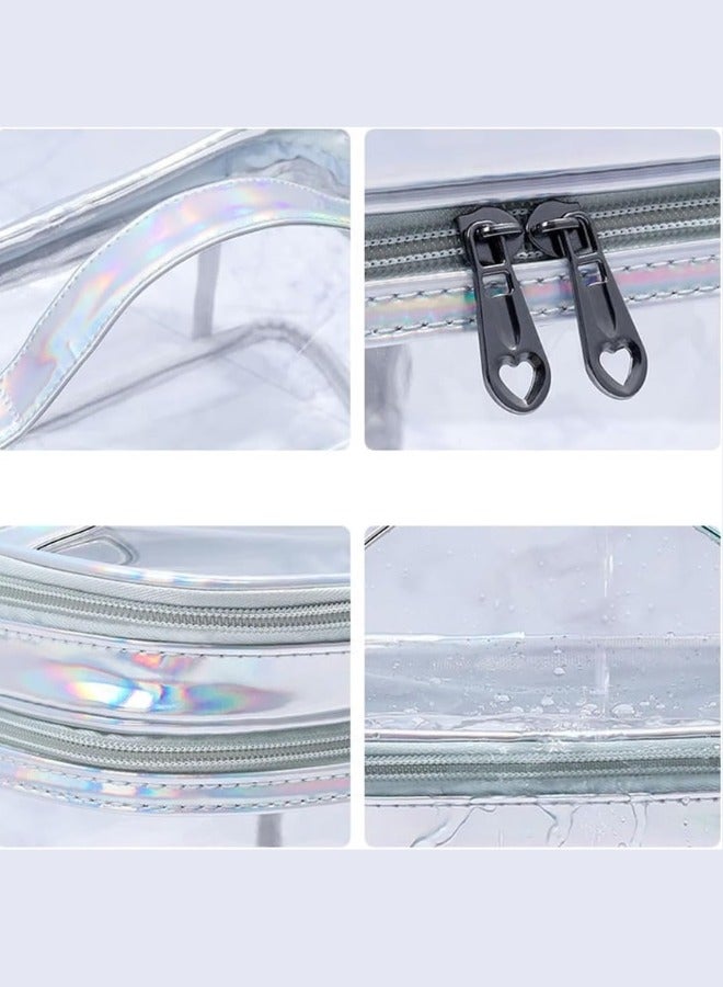 Glowudz Glowudz Large Capacity Double Layer Clear Cosmetic Makeup Bag Waterproof Transparent PVC Travel Cosmetic Make Up Organizer  - Image 4