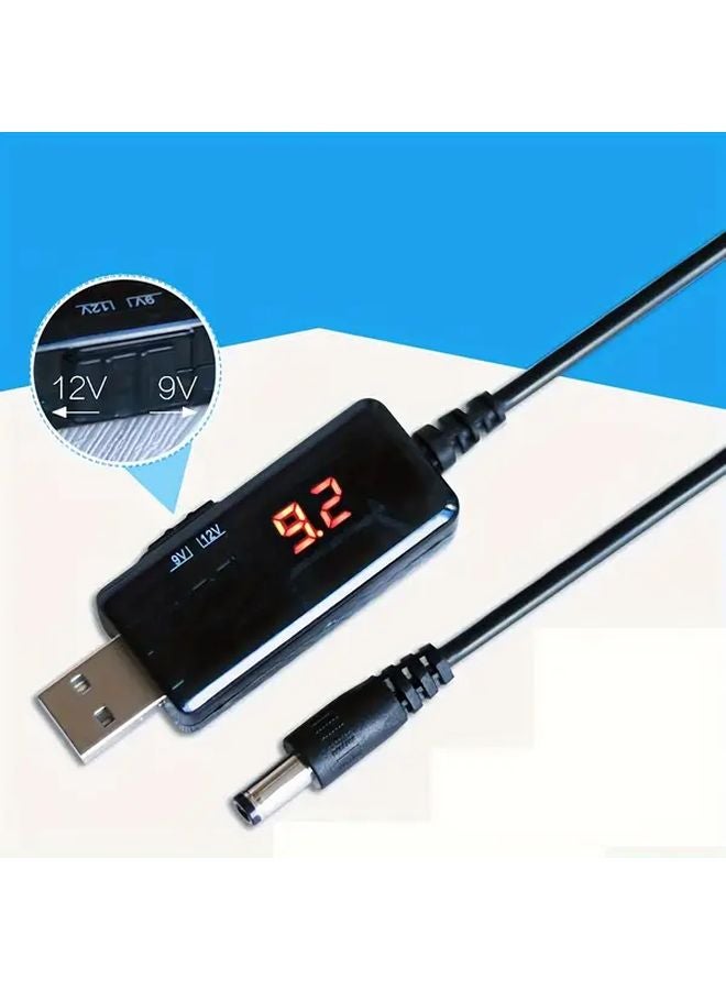 USB Boost Converter 5V to 9V 12V Step Up Cable with LED Display for Charging - Image 5
