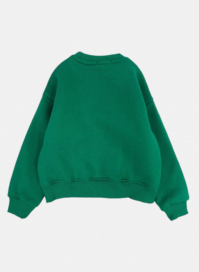 اوركيدز سويت شيرت قطن سادة للأطفال – أخضر - Image 2