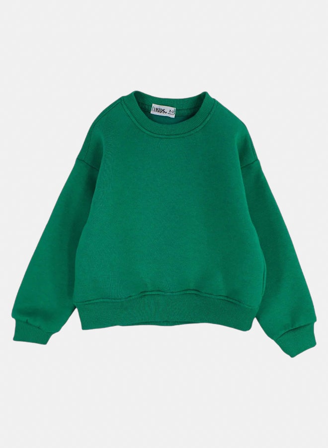 اوركيدز سويت شيرت قطن سادة للأطفال – أخضر - Image 1