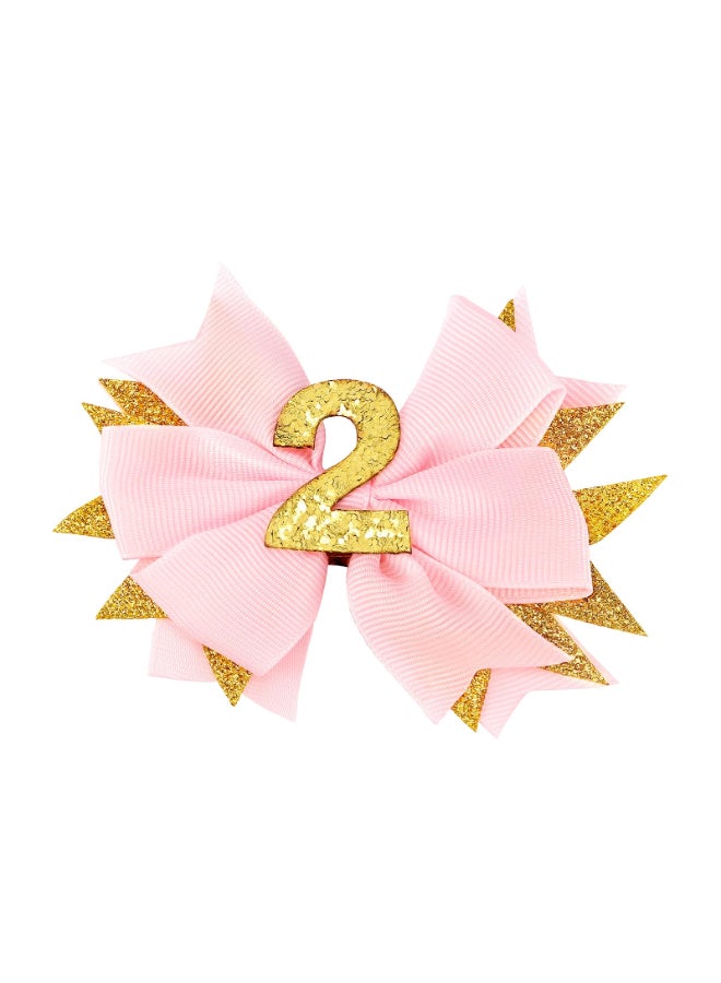 Vovii Sparkling Pink Second Birthday Hair Bow for Baby Girl 2nd Birthday DecorationsCelebration Hair Accessories for Second Girls Party Supplies - Image 2