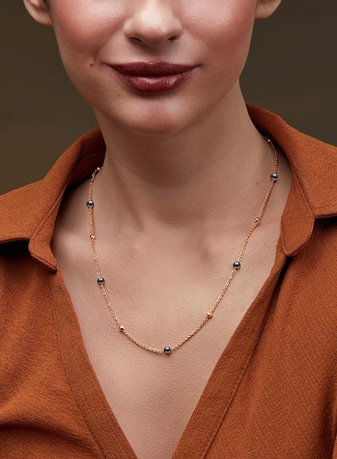MINUTIAE Gold-Plated Stones-Studded Pendant Necklace With Chain For Women MNT0437GRP_G - Image 3