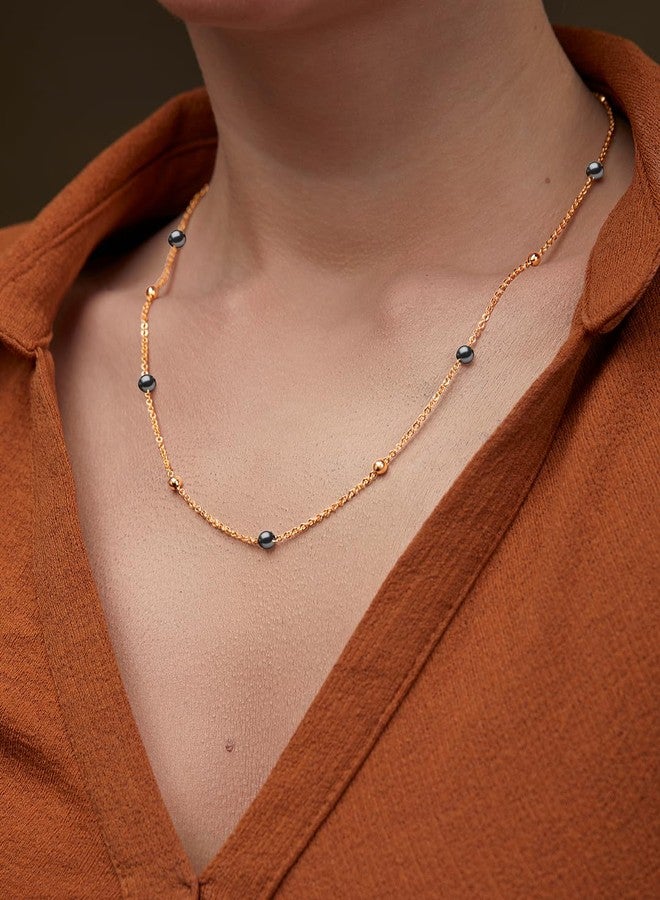 MINUTIAE Gold-Plated Stones-Studded Pendant Necklace With Chain For Women MNT0437GRP_G - Image 2