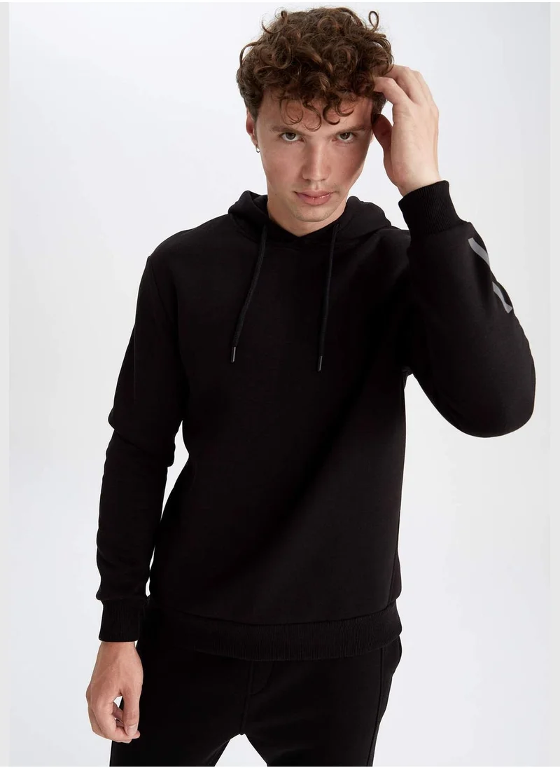 DeFacto Man Hooded Knitted Sweatshirt
