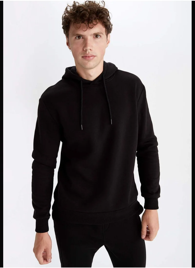 DeFacto Man Hooded Knitted Sweatshirt