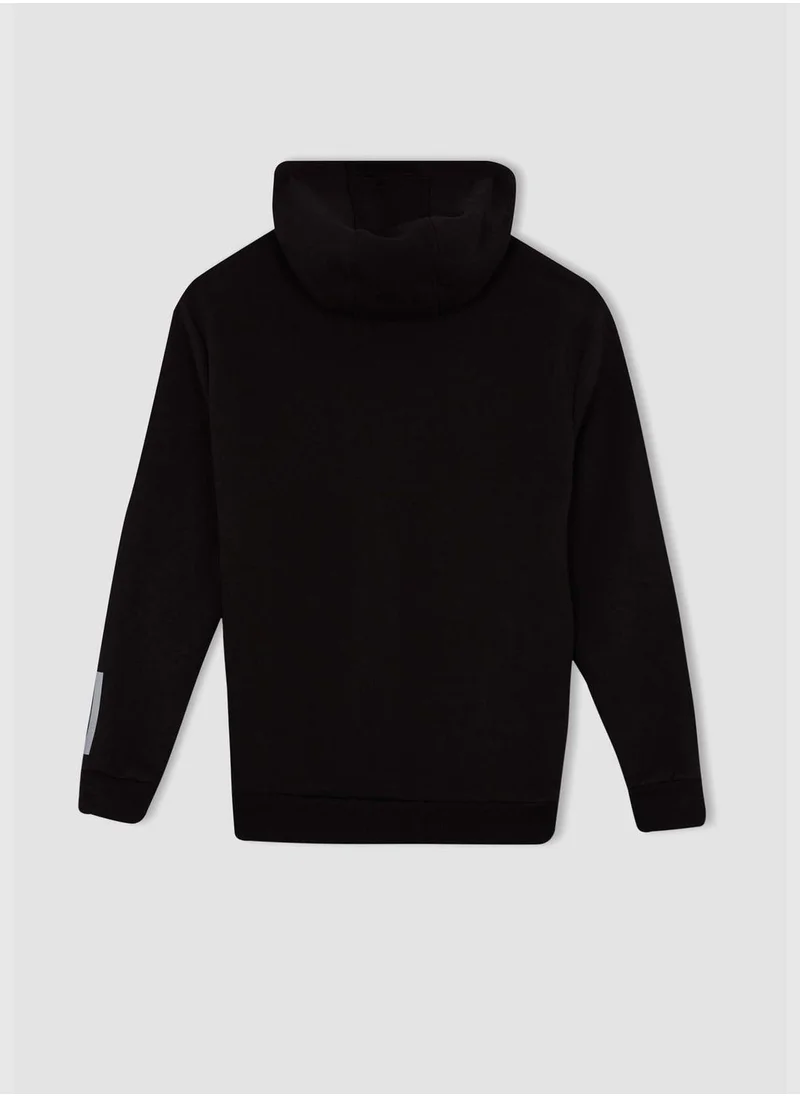 DeFacto Man Hooded Knitted Sweatshirt