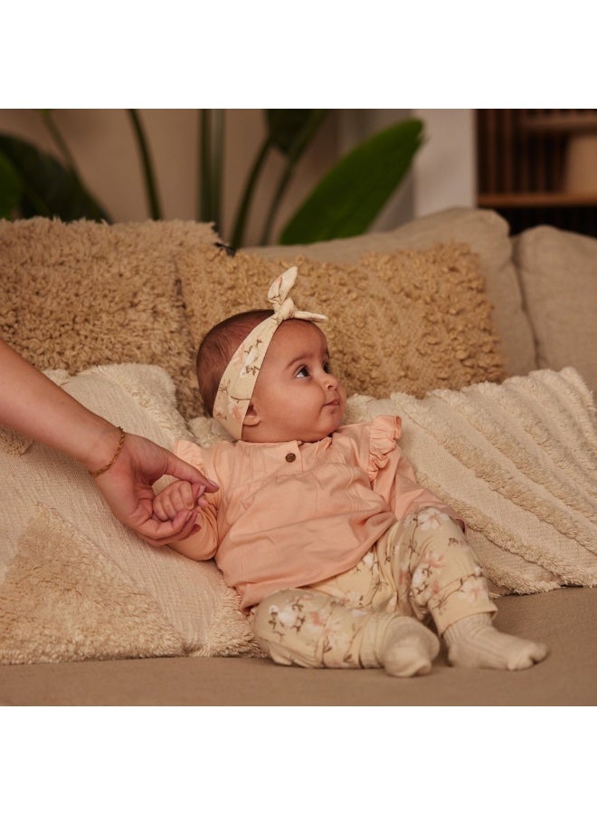 Dirkje girls' baby set shirt trousers hairband light pink - Image 4