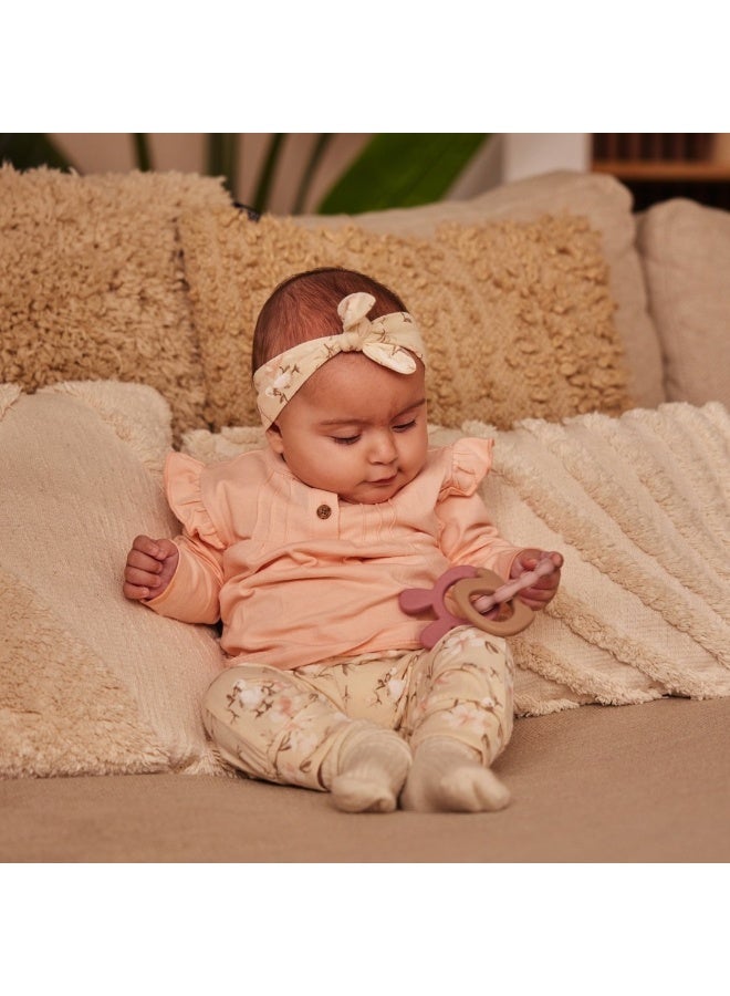 Dirkje girls' baby set shirt trousers hairband light pink - Image 3