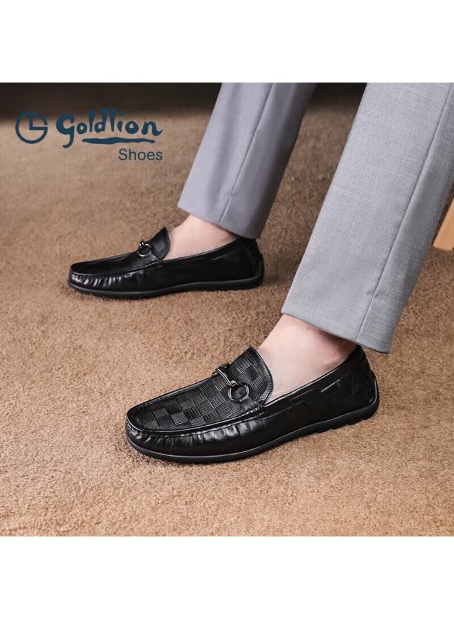Goldlion Men's Business Casual Loafers Lightweight Comfortable Slip-on Moccasins G550310454aaa - Black - Image 5