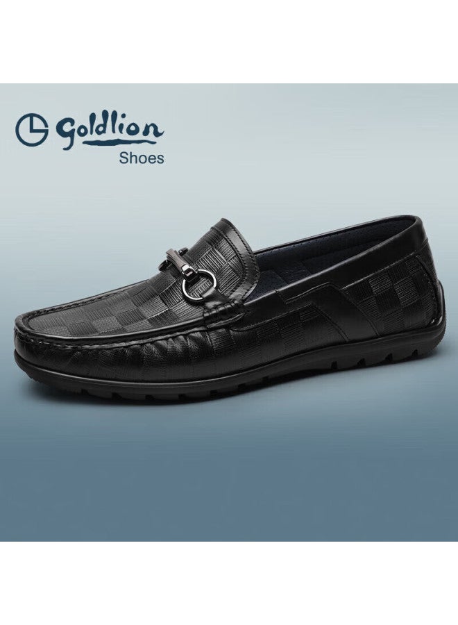 Goldlion Men's Business Casual Loafers Lightweight Comfortable Slip-on Moccasins G550310454aaa - Black - Image 4