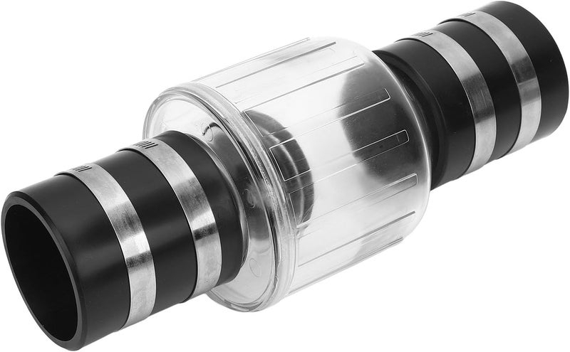 صمام تحكم هادئ من نوع GLOGLOW مصنوع من PVC بقطر 2 بوصة، يحتوي على غطاء مرن مشحون بالزنبرك، وجسم شفاف يسهل مراقبة تدفق الماء داخل الأنابيب بقطر 2 بوصة.