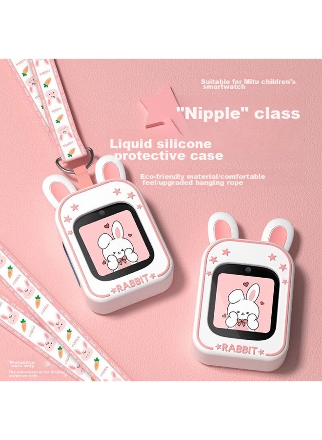 Chensong متوافق مع Xiaomi Mi Bunny سوار ساعة ذكية للأطفال 2s/4c/5c/6c/c7a، غطاء واقي، حافظة تعليق، سيلكون سوار عنق مضاد للفقد، غطاء واقي - Image 2