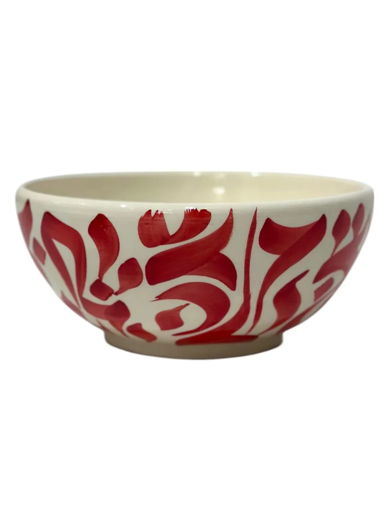 تادارت CALLIGRAPHY SALAD BOWL RED ROUND 20 CM