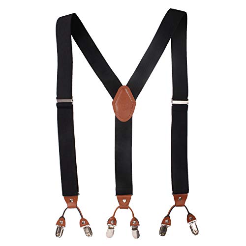 Peluche Men's Novelist Charmer 3.5cm Strap Width Elastic Suspenders (Black) - Image 1