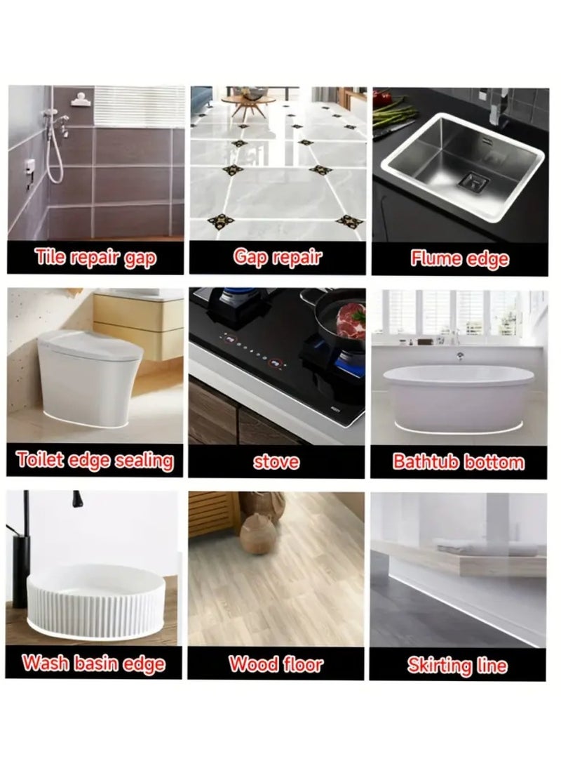 Yuwell 2 Pcs 280ML Tile Gap Refill Agent Tile Reform Coating Mold Cleaner Tile Sealer Repair Glue 280ML Grout Tile Reviver Repair Waterproof Tile Gap Replacement Agent Coating Mold Tile Reform Coating Mold - Image 5