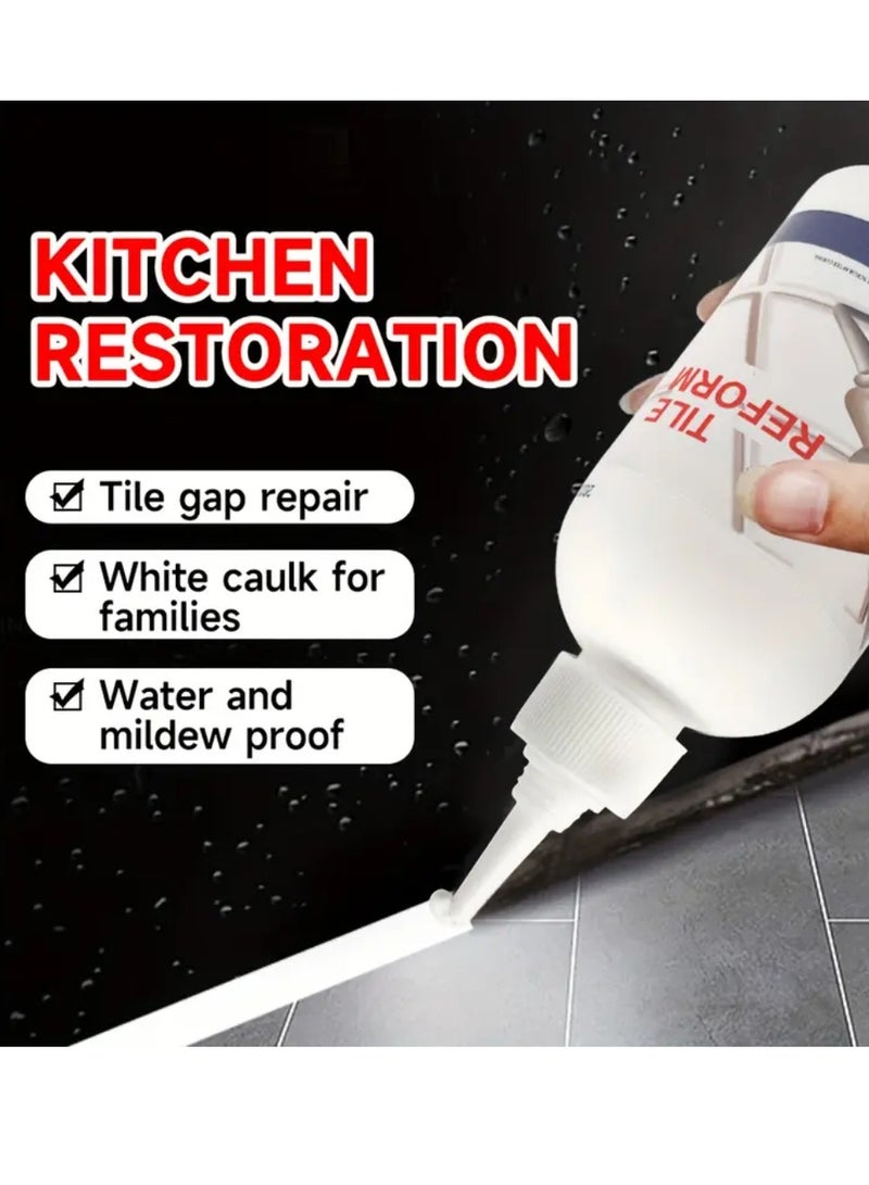 Yuwell 2 Pcs 280ML Tile Gap Refill Agent Tile Reform Coating Mold Cleaner Tile Sealer Repair Glue 280ML Grout Tile Reviver Repair Waterproof Tile Gap Replacement Agent Coating Mold Tile Reform Coating Mold - Image 4