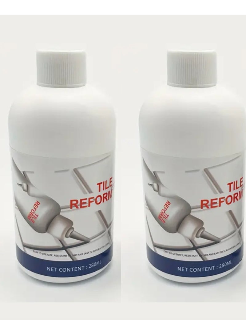Yuwell 2 Pcs 280ML Tile Gap Refill Agent Tile Reform Coating Mold Cleaner Tile Sealer Repair Glue 280ML Grout Tile Reviver Repair Waterproof Tile Gap Replacement Agent Coating Mold Tile Reform Coating Mold - Image 3
