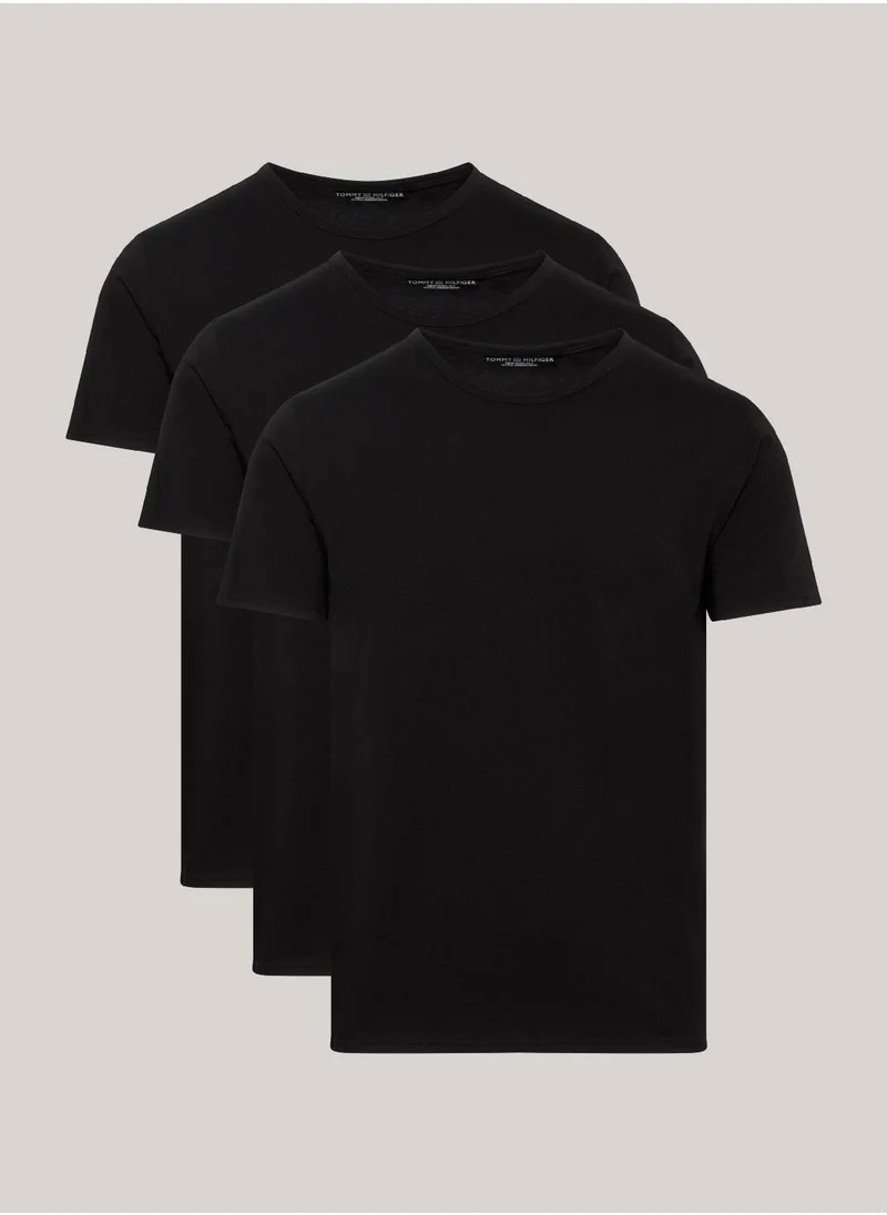 TOMMY HILFIGER Men's 3-Pack Premium Essential Stretch T-Shirts, Black