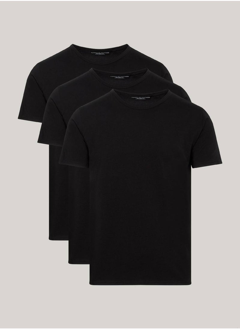 TOMMY HILFIGER - Men's 3-Pack Premium Essential Stretch T-Shirts, Black - Image 1