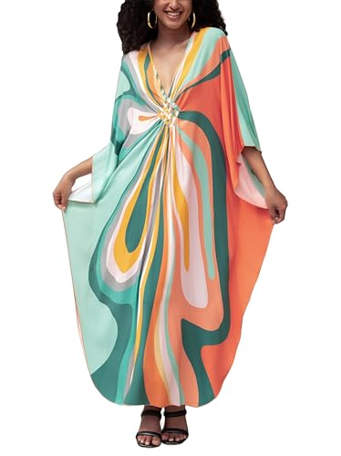 IMAGEKOPE Women 2025 Summer Kaftan Dresses Plus Size Bathing Suit Cover Up Moo Moos Beach Dress for Swimwear Caftan Dress - Image 1