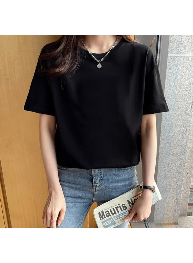 Song Feng Ya Loose Cotton Short-sleeved T-shirt Women's Summer New Style Beautiful Top Design Sense Printed Sweatshirt Women's Round Neck Spring And Autumn 