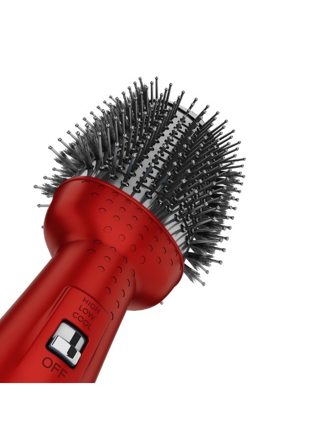 Rush Brush V2 Pro Volumizer Red, 1300 Watts, Ceramic Coating, 3 Heat/2 Speed Settings, Ionic Technology - Image 4
