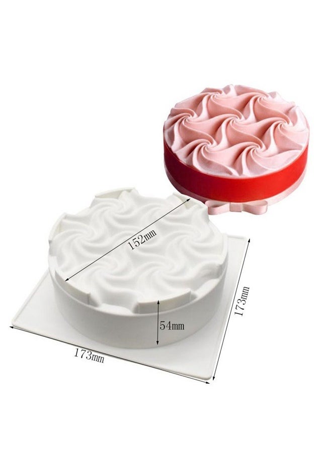 yongsheng Flower Shaped Cake Mould White 173x54mm，Leak-proof Nonstick Silicone Cake Mold Baking Pan Pastry Mould for Anniversary Birthday Cake, Loaf, Muffin, Brownie, Chocolate, Cheesecake, Tart, Pie, Flan, Bread, Jelly, Soap  - Image 3