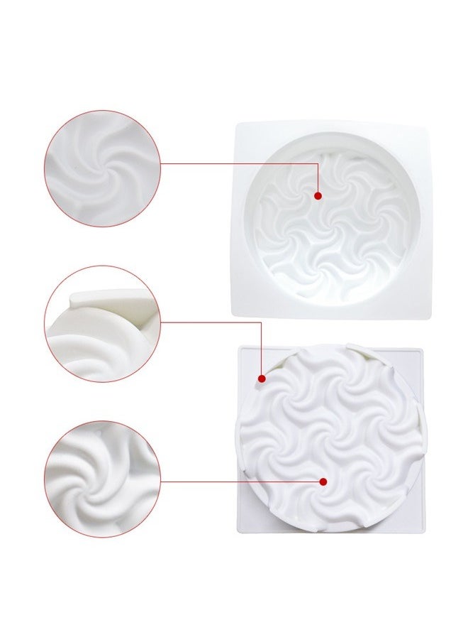 yongsheng Flower Shaped Cake Mould White 173x54mm，Leak-proof Nonstick Silicone Cake Mold Baking Pan Pastry Mould for Anniversary Birthday Cake, Loaf, Muffin, Brownie, Chocolate, Cheesecake, Tart, Pie, Flan, Bread, Jelly, Soap  - Image 5
