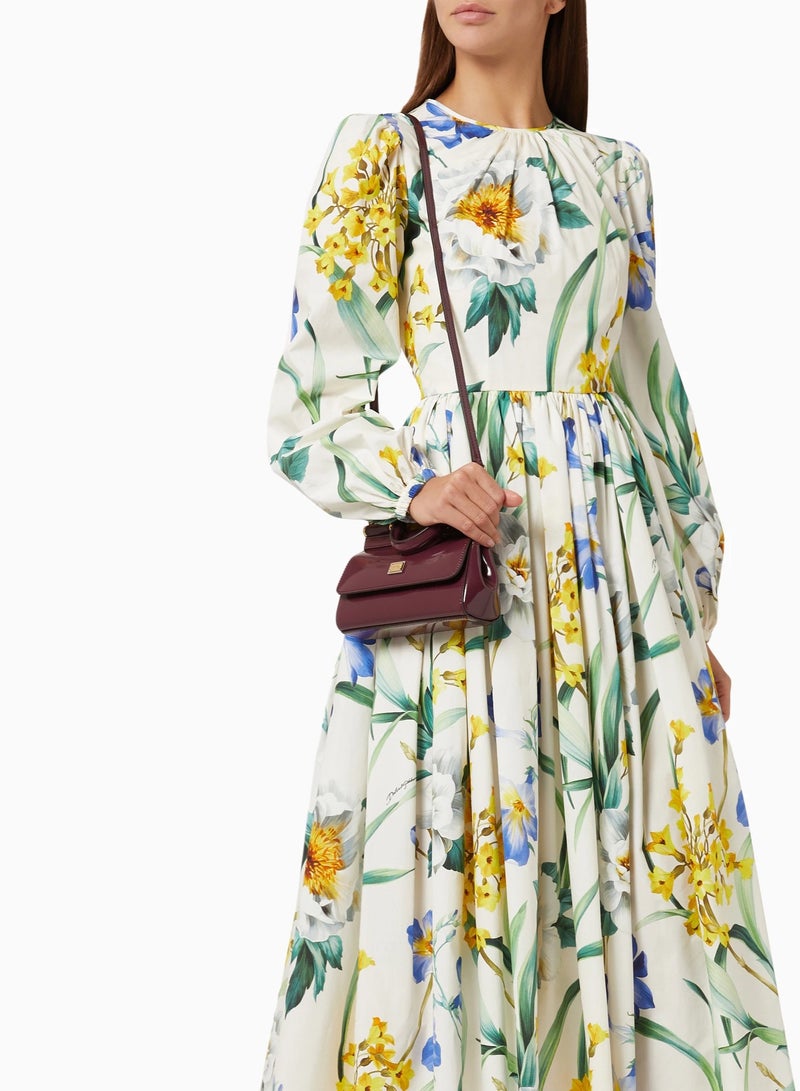 D&G Dolce & Gabbana Small East West Sicily Top-handle Bag in Glossy leather, Women's Tote Bag, Women's Hand Bag, Women's Shoulder Bag, Women's Cross Body Bag, Women's Travel Bag, Wine-Red-17cm - Image 4