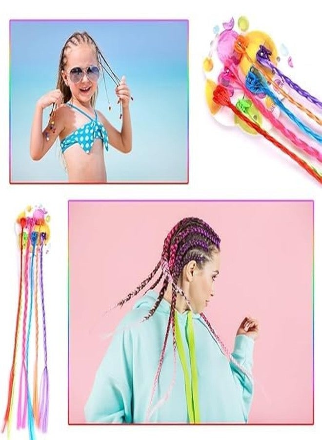 WEXUS Hair Extensions For Women Colourful Kid Hair Stylish Claw Clips Trendy Hair Streaks Braided kids Hair extensions with Clip Hair Strips For Girls Children Straight Colorful Extension, 12PC. - Image 4