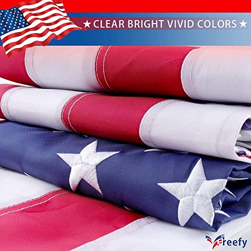 Freefy American Flag For Outside 2.5x4 Ft Pole Sleeve Banner Style-Embroidered Stars,Sewn Stripes,Water Resistant,Heavy Duty Durable New Nylon USA US Outdoor Indoor Flags (Pole NOT Included) - Image 4