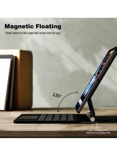 T I G O Magic Arabic and English Keyboard for iPad Pro 11 Inch (M4) 2024, Keyboard Case for iPad Pro 11 M4, Wireless Keyboard with Magic Stand, Multi-Touch Trackpad, Backlit Keys Black  - Image 5