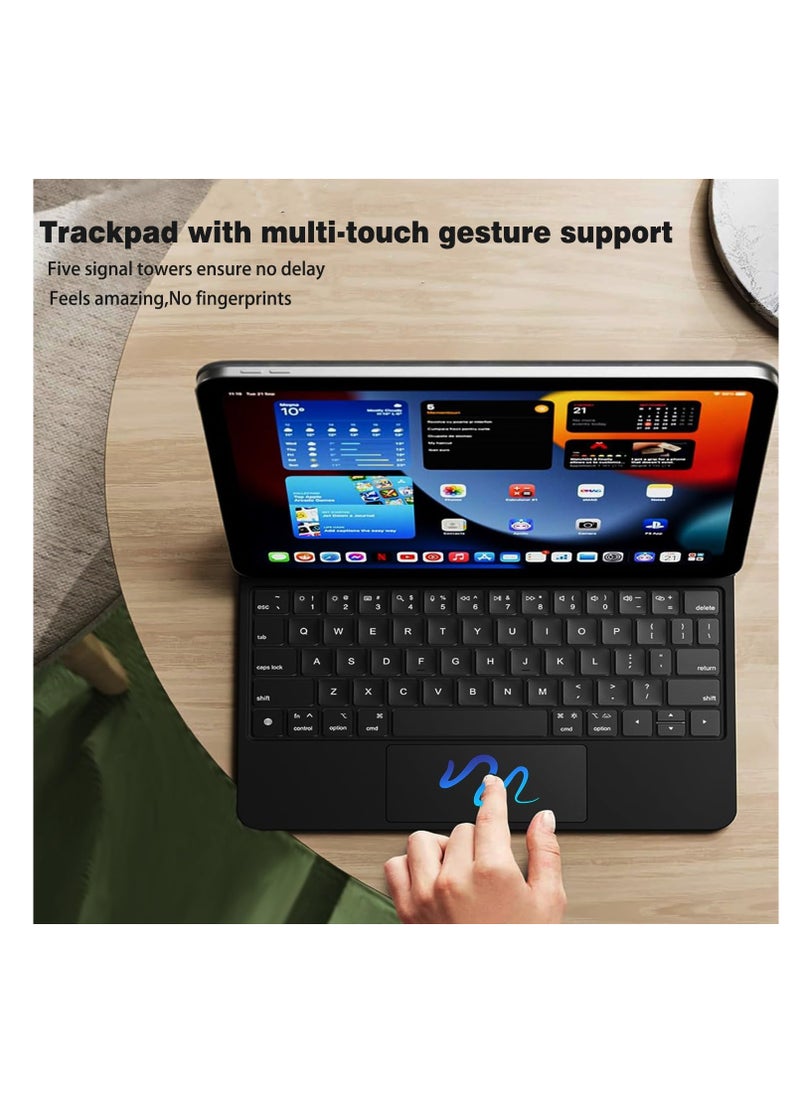 T I G O - Magic Arabic and English Keyboard for iPad Pro 11 Inch (M4) 2024, Keyboard Case for iPad Pro 11 M4, Wireless Keyboard with Magic Stand, Multi-Touch Trackpad, Backlit Keys Black - Image 1