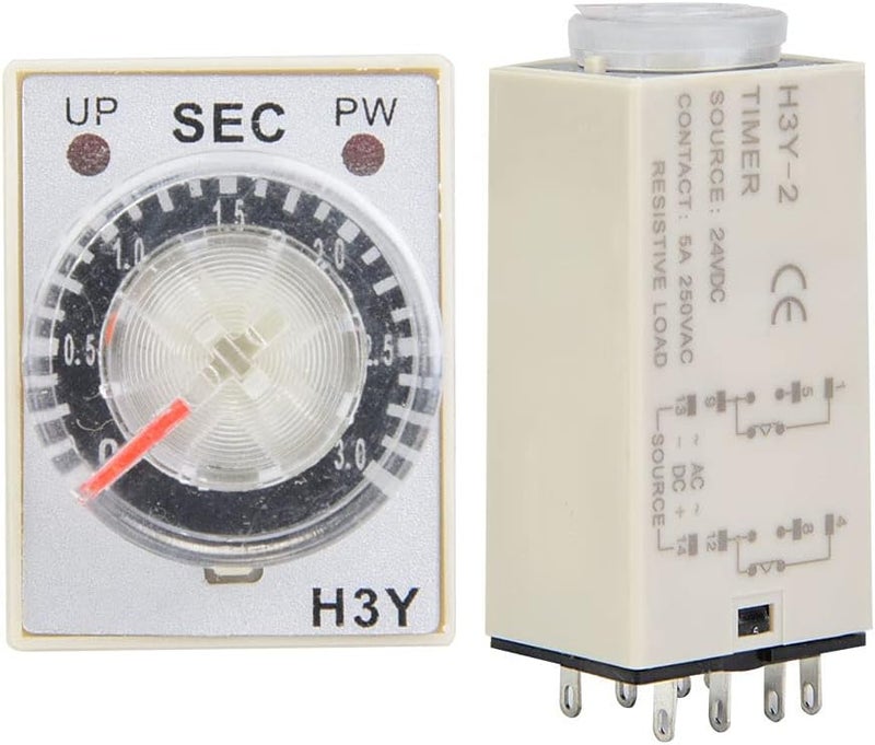 H3Y2 24VDC Time Relay Delay Timer Adjustable Transparent Dial 8 Pin Industrial Control 3S Size - Image 3