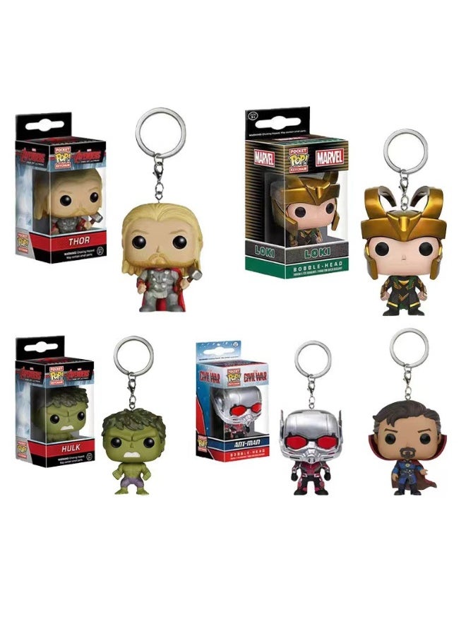 Funko - Pop! Marvel Doctor Strange/Thor/Loki/Hulk/Ant-Man Figure Key Chain Multicolour - Image 1