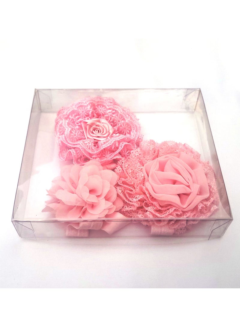 Alwan 3 piece Pink Headband Set for Baby Girls - Image 4