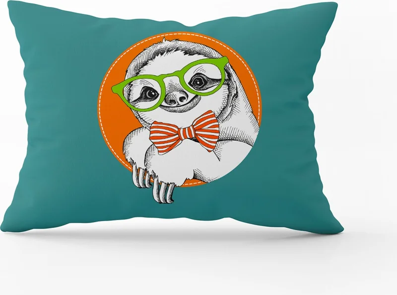 Cango Home Green and White Glasses Owl Throw Pillow Pillow Case - CGH043-3550 Double Sided Printed