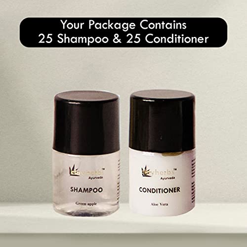 Clayherbs Bulk Hotel Amenities | Toileties For Hospitality | Trvel Size Mini Shampoo and Conditioner | Hotel Shampoo | Nourishing | Biodegradable Shampoo | Supplies for Guests | 30ml Mini Bottle | 25pc Shampoo/ 25pc Conditioner - Image 2