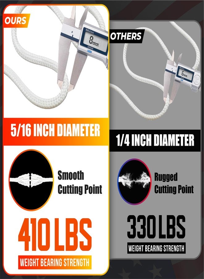 PAMAZY [Upgraded] 5/16” 100Ft Flagpole Rope Kit with 4 Pcs 3.3” Swivel Snap Hook - High Weight Bearing Anti-Tearing Utility Rope with Durable ZinC Alloy Swivel Hooks - Flag Pole Accessories Replacement Kit - Image 3