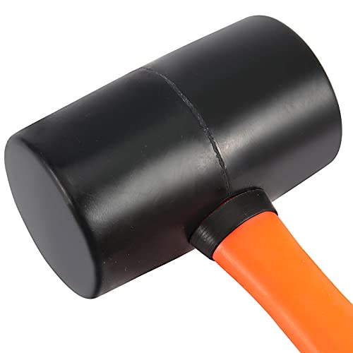 ZOENHOU 2 PCS 32 Oz Black Rubber Mallet Hammer, Solid Rubber Mallet Head with Non Slip Handle, Rubber Hammer for All Projects - Image 3