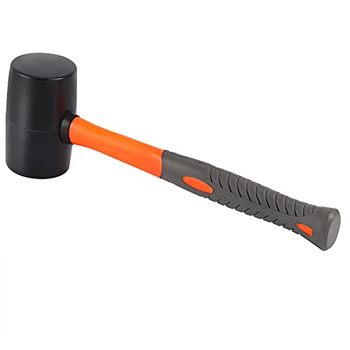 ZOENHOU 2 PCS 32 Oz Black Rubber Mallet Hammer, Solid Rubber Mallet Head with Non Slip Handle, Rubber Hammer for All Projects - Image 5