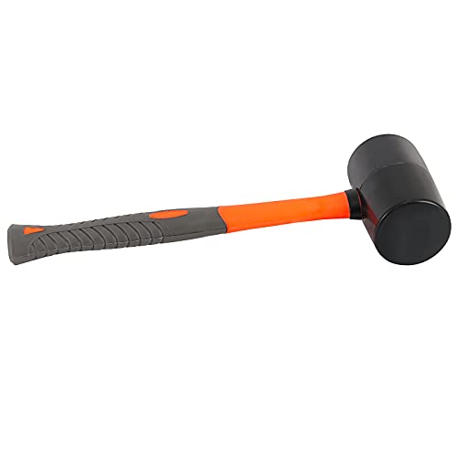 ZOENHOU 2 PCS 32 Oz Black Rubber Mallet Hammer, Solid Rubber Mallet Head with Non Slip Handle, Rubber Hammer for All Projects - Image 4