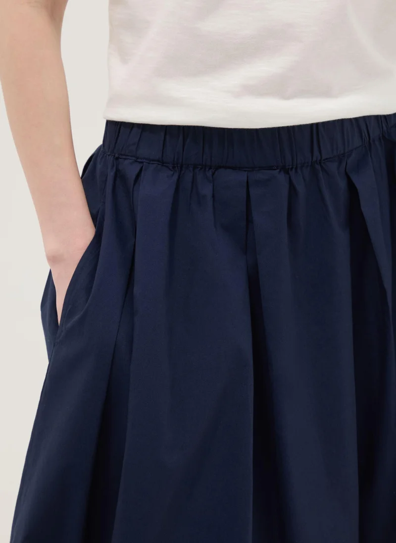او في اس OVS Blue Pure Cotton Midi Skirt